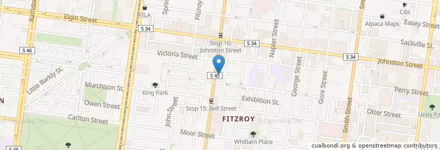 Mapa de ubicacion de Rize BBQ Chinese Restaurant en Australien, Victoria, City Of Yarra.