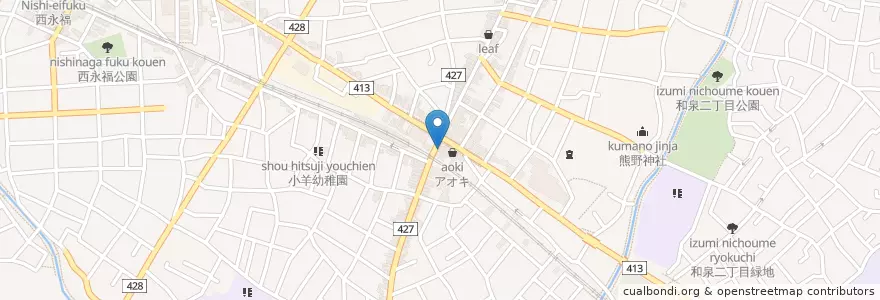 Mapa de ubicacion de ケンタッキーフライドチキン en Япония, Токио, Сугинами.