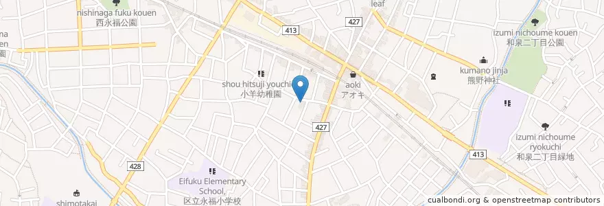 Mapa de ubicacion de 永福町天谷総合医院 (Eifuku-cho Amaya Medical Center) en ژاپن, 東京都, 杉並区.