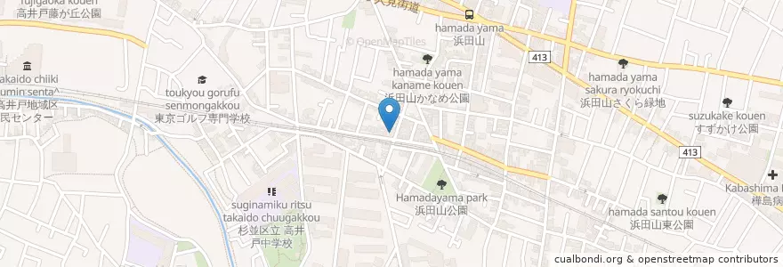 Mapa de ubicacion de かじわら動物病院 (Kajiwara Animal Clinic) en 일본, 도쿄도, 杉並区.