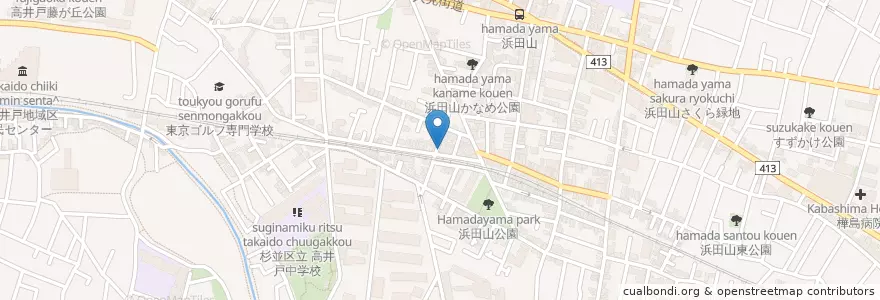 Mapa de ubicacion de おかめ en 日本, 東京都, 杉並区.
