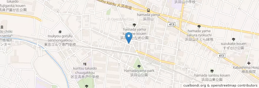 Mapa de ubicacion de 浜田山クリニック (Hamadayama Clinic) en Japão, Tóquio, 杉並区.