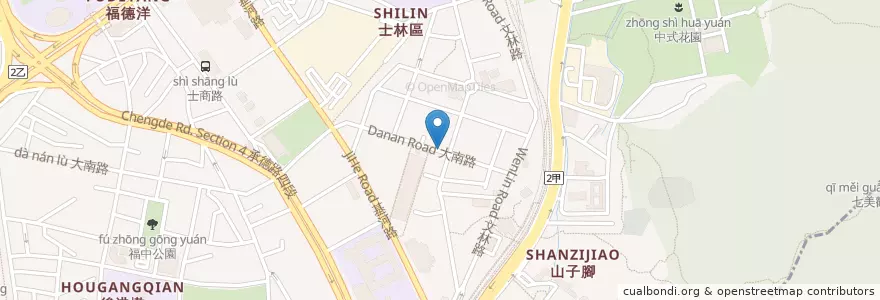 Mapa de ubicacion de 家湘涼麵 en Taïwan, Nouveau Taipei, Taipei, District De Shilin.