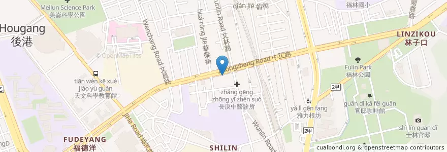 Mapa de ubicacion de 全國健康素食 en Taïwan, Nouveau Taipei, Taipei, District De Shilin.