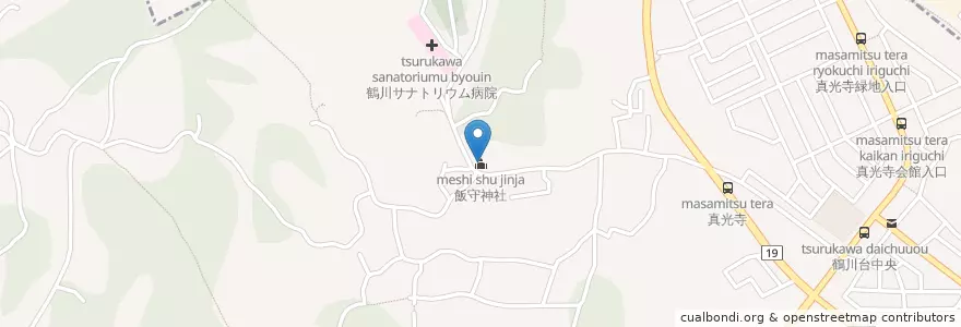 Mapa de ubicacion de 飯守神社 en Jepun, 東京都, 町田市.
