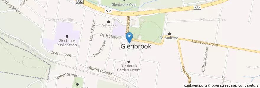 Mapa de ubicacion de Glenbrook Takeaway en 오스트레일리아, New South Wales, 시드니, Blue Mountains City Council.