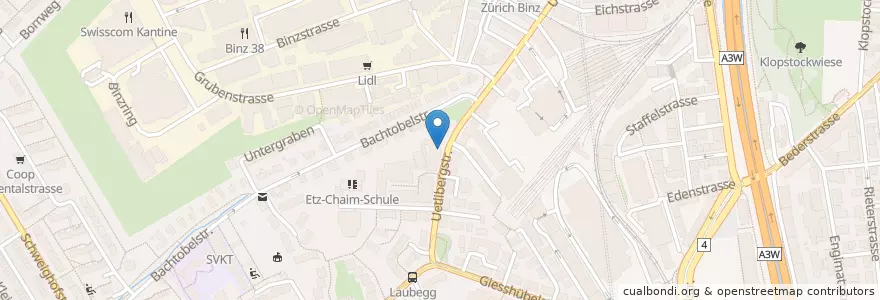 Mapa de ubicacion de Postfinance en Svizzera, Zurigo, Distretto Di Zurigo, Zurigo.