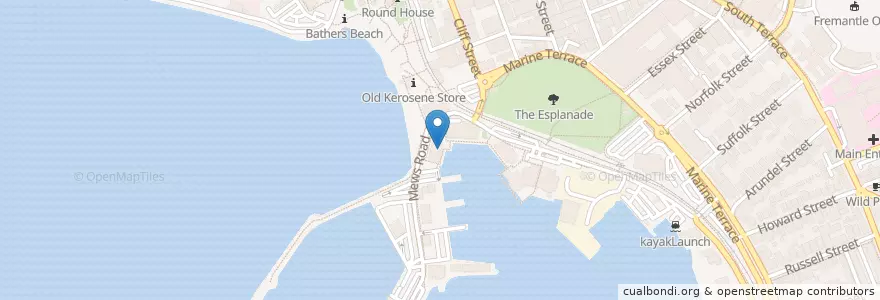 Mapa de ubicacion de Kailis' Fish Market Café en 澳大利亚, 西澳大利亚州, City Of Fremantle.