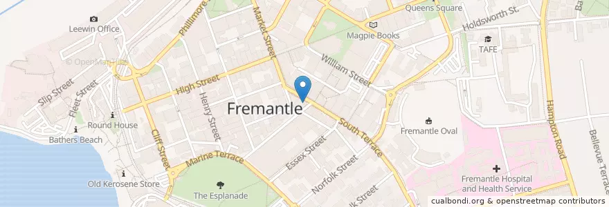 Mapa de ubicacion de Dôme en Australië, West-Australië, City Of Fremantle.