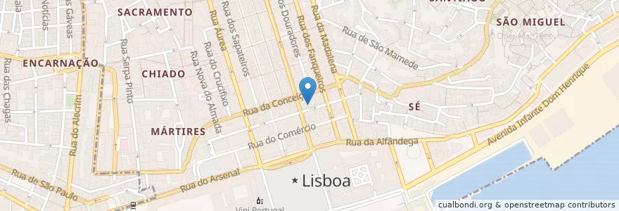 Mapa de ubicacion de Bella Ciao en Portugal, Lissabon, Grande Lisboa, Lissabon, Santa Maria Maior.