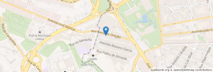 Mapa de ubicacion de Konceito en Portugal, Área Metropolitana De Lisboa, Lissabon, Grande Lisboa, Lissabon, Avenidas Novas.