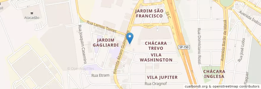 Mapa de ubicacion de Arena Stetic Car en ブラジル, 南東部地域, サンパウロ, Região Geográfica Intermediária De São Paulo, Região Metropolitana De São Paulo, Região Imediata De São Paulo, São Bernardo Do Campo.