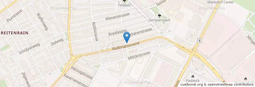 Mapa de ubicacion de Briefeinwurf Bern, Tramstation Parkstrasse en スイス, ベルン, Verwaltungsregion Bern-Mittelland, Verwaltungskreis Bern-Mittelland, Bern.