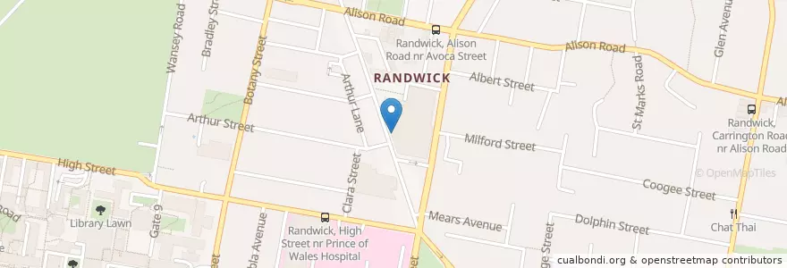 Mapa de ubicacion de HSBC en 澳大利亚, 新南威尔士州, Sydney, Randwick City Council.
