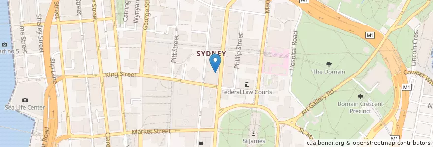 Mapa de ubicacion de Momo en 오스트레일리아, New South Wales, Council Of The City Of Sydney, 시드니.