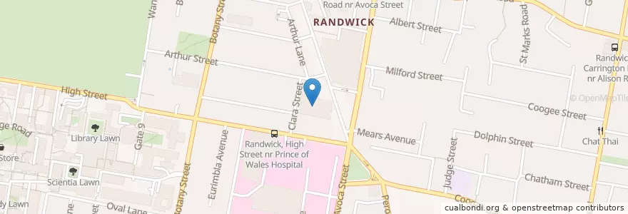 Mapa de ubicacion de Jackie Cole Chemist en Australië, Nieuw-Zuid-Wales, Sydney, Randwick City Council.