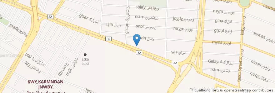 Mapa de ubicacion de صرافی آریا en Irão, استان البرز, شهرستان کرج, بخش مرکزی شهرستان کرج, کرج.