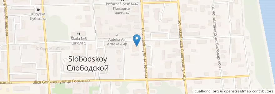 Mapa de ubicacion de Кафе "Фантазия" en ロシア, 沿ヴォルガ連邦管区, キーロフ州, スロヴォツコイ地区, スロヴォツコイ管区.