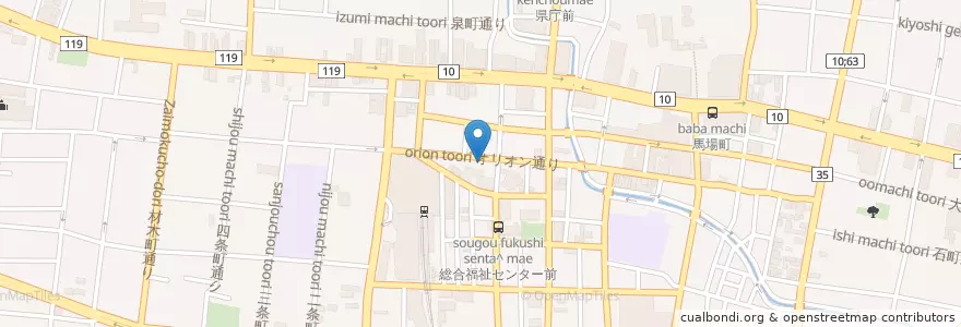 Mapa de ubicacion de 餃子酒場 en اليابان, 栃木県, 宇都宮市.