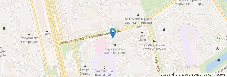Mapa de ubicacion de Ригла en Rússia, Distrito Federal Central, Москва, Юго-Восточный Административный Округ, Район Марьино.
