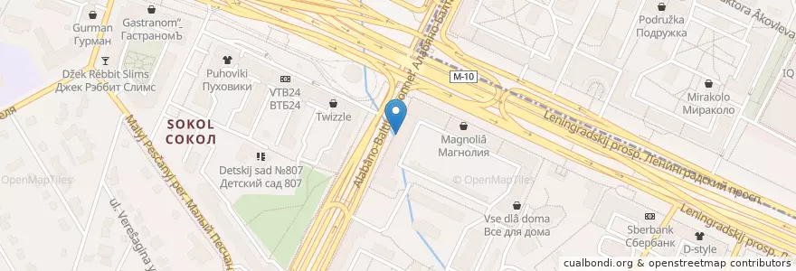 Mapa de ubicacion de Basota craft en روسيا, Центральный Федеральный Округ, Москва, Северный Административный Округ, Район Сокол.