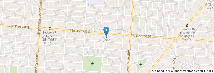 Mapa de ubicacion de Jomo en ژاپن, 北海道, 上川総合振興局, 旭川市.