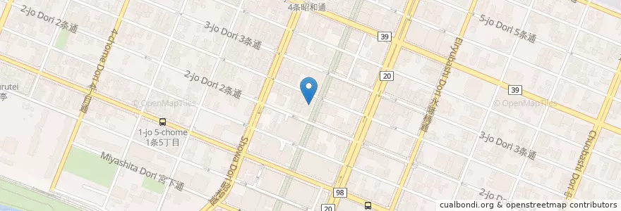 Mapa de ubicacion de ドトールコーヒーショップ en 日本, 北海道, 上川総合振興局, 旭川市.