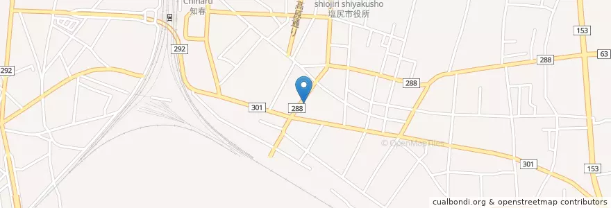 Mapa de ubicacion de カンタス en 日本, 長野県, 塩尻市.