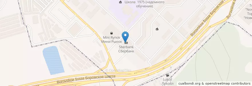 Mapa de ubicacion de Сбербанк en Rusia, Distrito Federal Central, Москва, Западный Административный Округ, Район Ново-Переделкино.