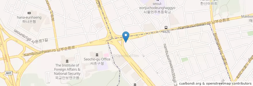 Mapa de ubicacion de KFC en کره جنوبی, سئول, 서초구.