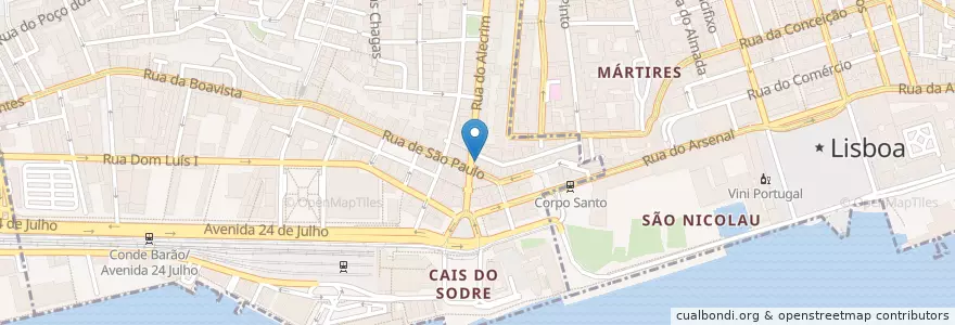 Mapa de ubicacion de Mano a mano - ristorante pizzerie en البرتغال, Área Metropolitana De Lisboa, Lisboa, Grande Lisboa, لشبونة, Misericórdia.
