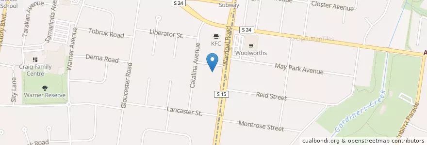 Mapa de ubicacion de Rosewood Gardens en Австралия, Виктория, City Of Monash.