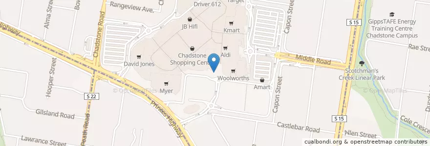 Mapa de ubicacion de Grill’d en Австралия, Виктория, City Of Stonnington, City Of Monash.