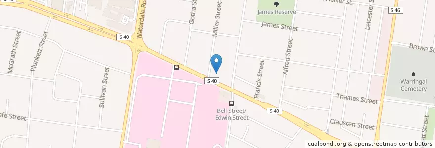 Mapa de ubicacion de RSL on bell en Australien, Victoria, City Of Banyule.