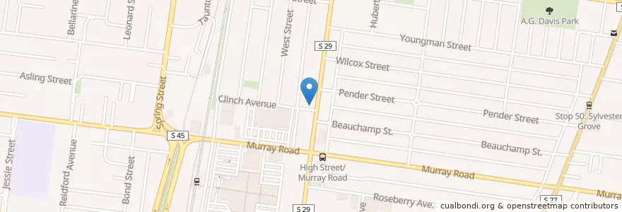 Mapa de ubicacion de Gipi’s Pizza House en أستراليا, ولاية فيكتوريا, City Of Darebin.