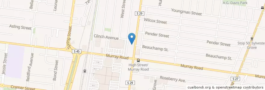 Mapa de ubicacion de GFL Money Exchange en Austrália, Victoria, City Of Darebin.