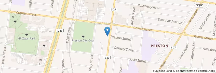 Mapa de ubicacion de International Cafe Shop en Austrália, Victoria, City Of Darebin.