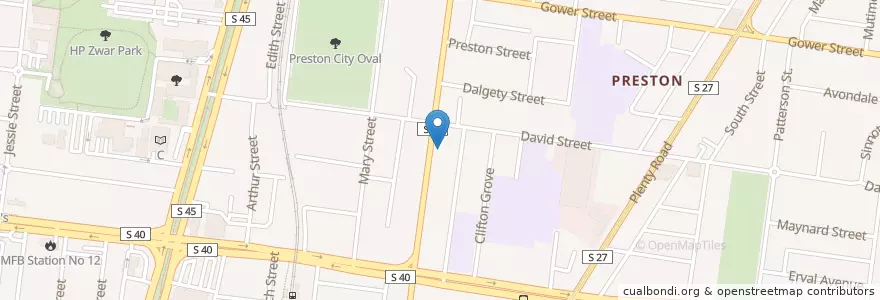 Mapa de ubicacion de MKS Spices & Things en Australië, Victoria, City Of Darebin.