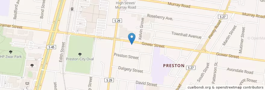 Mapa de ubicacion de Gower St Family Dental en Australie, Victoria, City Of Darebin.