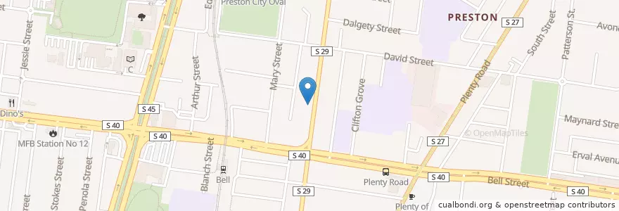 Mapa de ubicacion de Fumao Australia Shipping en Австралия, Виктория, City Of Darebin.