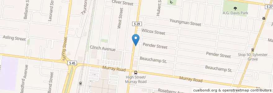 Mapa de ubicacion de High Street Music en أستراليا, ولاية فيكتوريا, City Of Darebin.