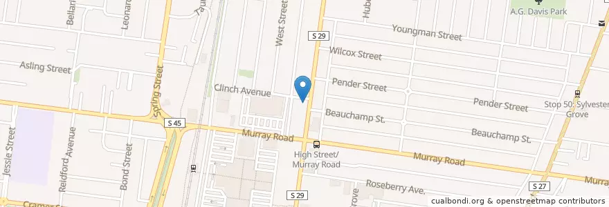 Mapa de ubicacion de Redi ATM en Austrália, Victoria, City Of Darebin.