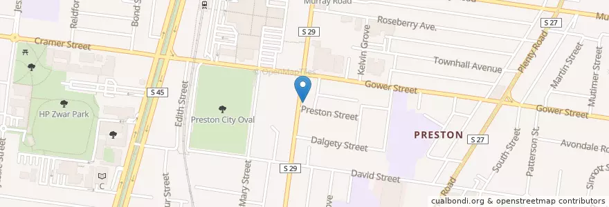 Mapa de ubicacion de 4PX Grid en Australie, Victoria, City Of Darebin.