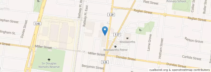Mapa de ubicacion de Begin Bright en Australie, Victoria, City Of Darebin.