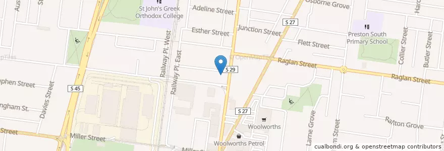 Mapa de ubicacion de Northern Community Church en أستراليا, ولاية فيكتوريا, City Of Darebin.