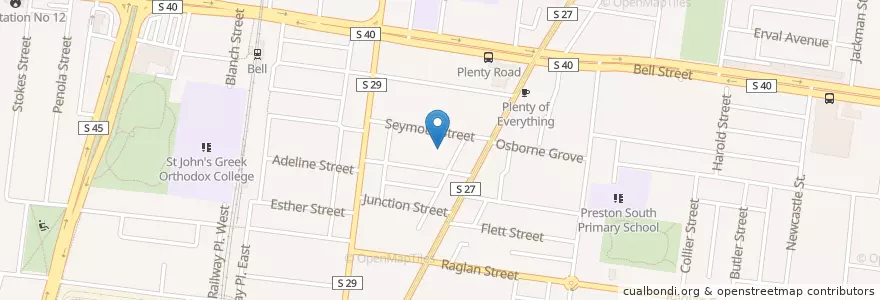 Mapa de ubicacion de St John’s College en أستراليا, ولاية فيكتوريا, City Of Darebin.