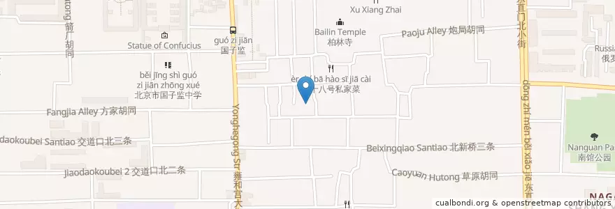 Mapa de ubicacion de Silence Coffee en 中国, 北京市, 河北省, 东城区.