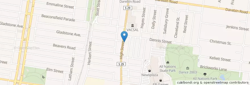 Mapa de ubicacion de Field Black en استرالیا, Victoria, City Of Darebin.