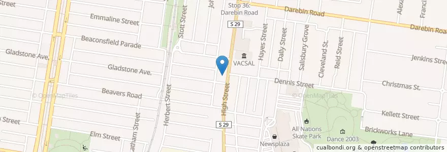 Mapa de ubicacion de Gringo Vibes en 오스트레일리아, Victoria, City Of Darebin.