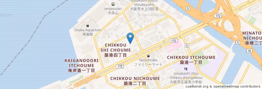 Mapa de ubicacion de 千両寿司 en Япония, Осака, 大阪市, 港区.